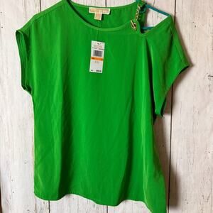 Michael Michael Kors Green & Gold Women's Dressy Style Blouse Sz S NWT